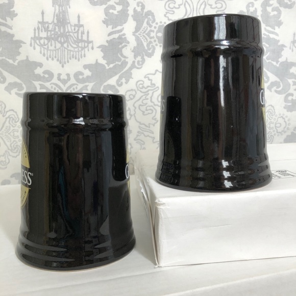 Guinness Black Ceramic Beer Steins 2 Matching - Picture 4 of 9